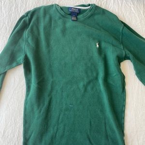 Green Polo Waffle Shirt